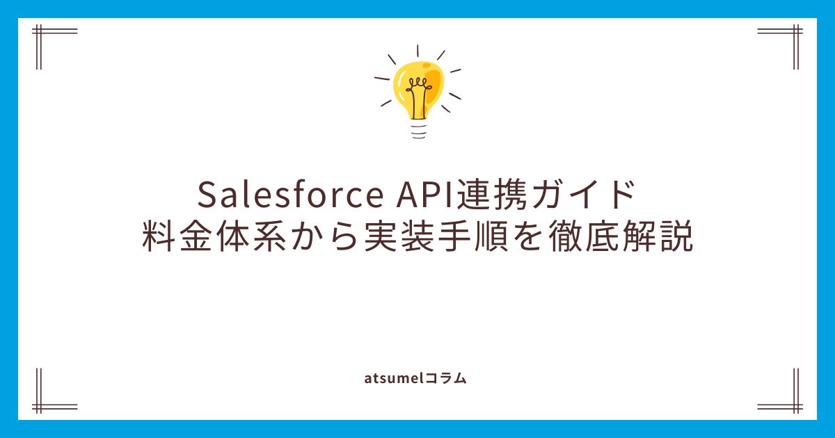 Salesforce API連携ガイド｜料金体系から実装手順を徹底解説