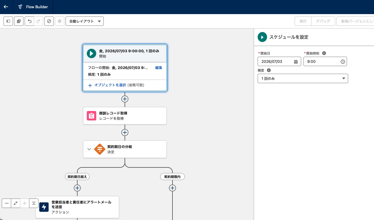 フローで設定したレコードトリガーの設定例