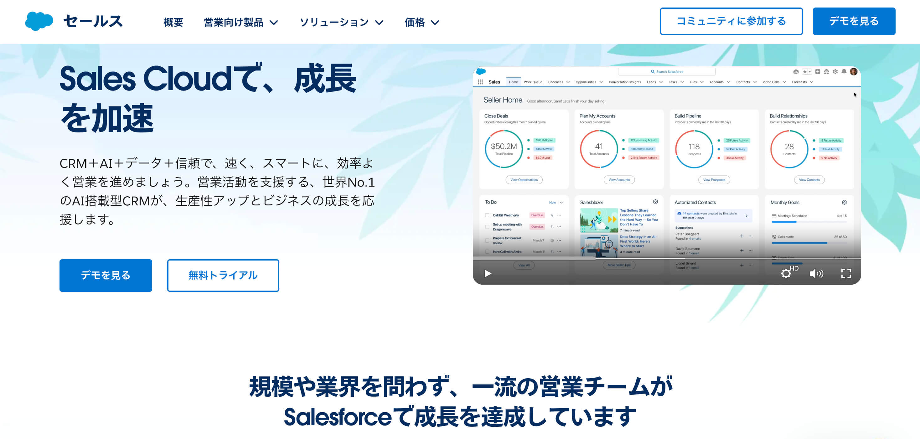 SFA機能を持つSalesCloud